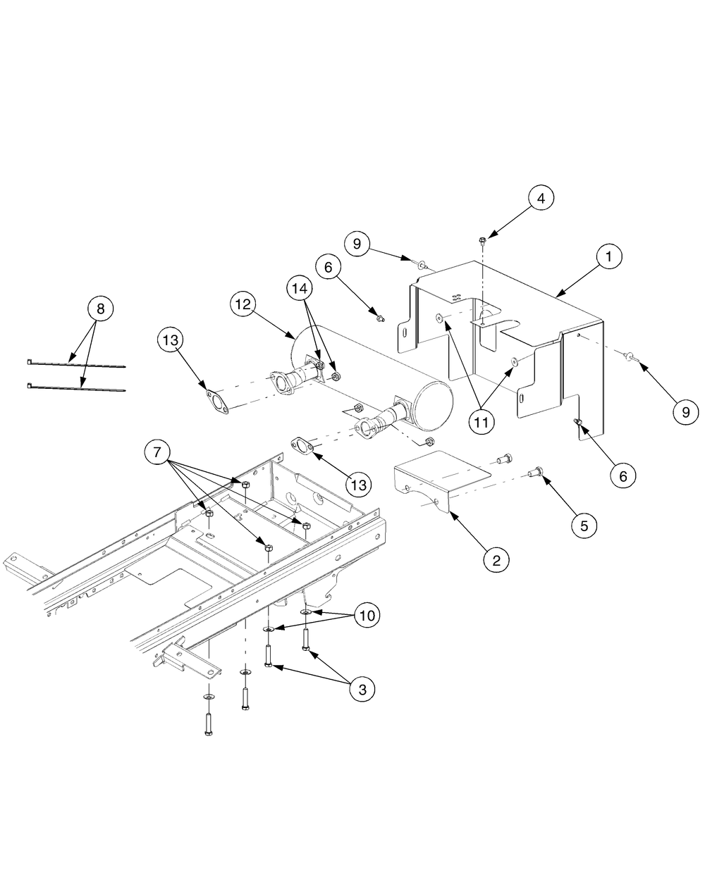 Engine Mounting And Muffler Mfg Date K016 And After Diagram and Parts List for GT2550 K015-K018-14A2E7P710 Cub Cadet Lawn Tractor